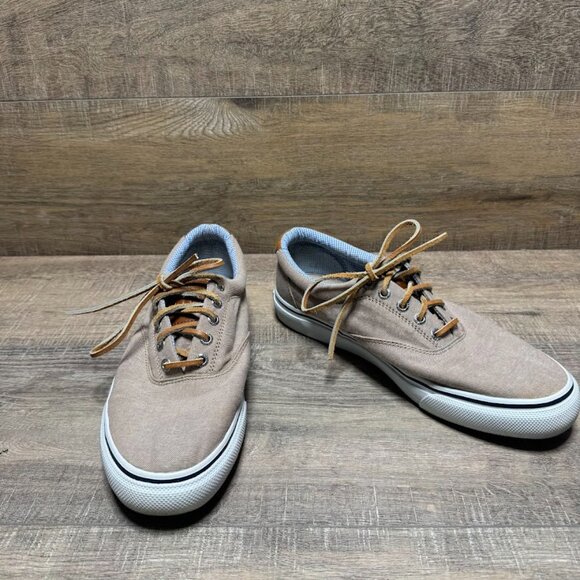 Sperry Topsider CVO Taupe Canvas Sneakers Men's Size 9.5 - Picture 6 of 7